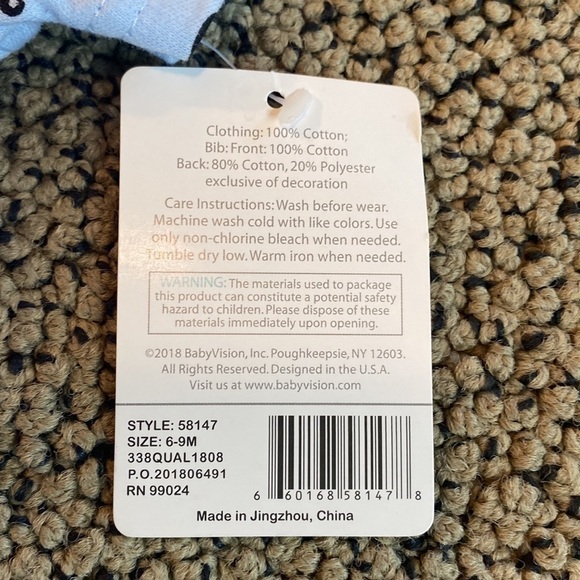 NWT Hudson Baby Boy Layette Blue & Black Size 6-9 Months - Picture 5 of 7